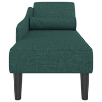 Thumbnail for Chaiselongue mit Kissen Dunkelgrün Stoff