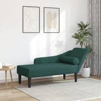 Thumbnail for Chaiselongue mit Kissen Dunkelgrün Stoff