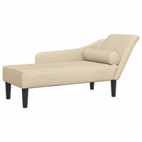 Thumbnail for Chaiselongue mit Kissen Creme Stoff