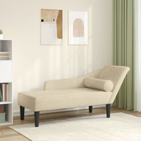 Thumbnail for Chaiselongue mit Kissen Creme Stoff