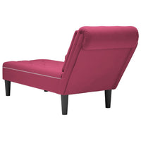 Thumbnail for Chaiselongue mit Kissen und Rechter Armlehne Weinrot Samt