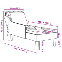 Thumbnail for Chaiselongue mit Kissen und Rechter Armlehne Gelb Samt