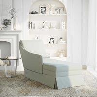 Thumbnail for Chaiselongue mit Nackenrolle und Rechter Armlehne Hellgrau Samt