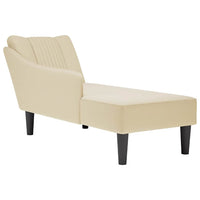 Thumbnail for Chaiselongue mit Rechter Armlehne Creme Stoff