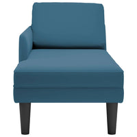 Thumbnail for Chaiselongue mit Kissen und Rechter Armlehne Blau Samt