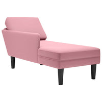 Thumbnail for Chaiselongue mit Kissen und Rechter Armlehne Rosa Samt