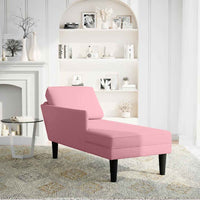 Thumbnail for Chaiselongue mit Kissen und Rechter Armlehne Rosa Samt