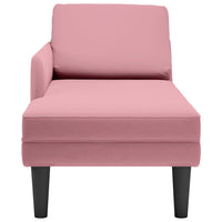 Thumbnail for Chaiselongue mit Kissen und Rechter Armlehne Rosa Samt