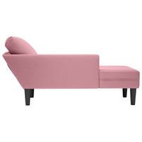 Thumbnail for Chaiselongue mit Kissen und Rechter Armlehne Rosa Samt