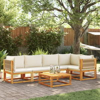 Thumbnail for 6-tlg. Garten-Sofagarnitur mit Kissen Massivholz Akazie