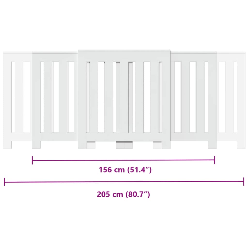 Heizkörperverkleidung Weiß 205x21,5x83,5 cm Holzwerkstoff