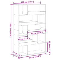 Thumbnail for Raumteiler Räuchereiche 100x33x156,5 cm Holzwerkstoff