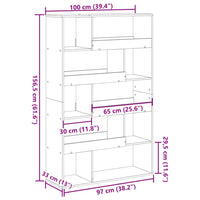 Thumbnail for Raumteiler Grau Sonoma 100x33x156,5 cm Holzwerkstoff