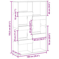 Thumbnail for Raumteiler Sonoma-Eiche 100x33x155,5 cm Holzwerkstoff