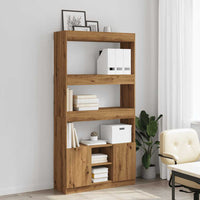 Thumbnail for Highboard Artisan-Eiche 92x33x180 cm Holzwerkstoff