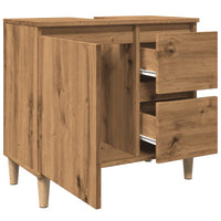 Thumbnail for Waschbeckenunterschrank Artisan-Eiche 65x33x60 cm Holzwerkstoff