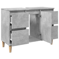 Thumbnail for Waschbeckenunterschrank Betongrau 80x33x60 cm Holzwerkstoff