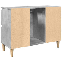 Thumbnail for Waschbeckenunterschrank Betongrau 80x33x60 cm Holzwerkstoff