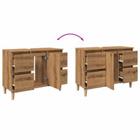 Thumbnail for Waschbeckenunterschrank Artisan-Eiche 80x33x60 cm Holzwerkstoff