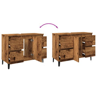 Thumbnail for Waschbeckenunterschrank Altholz-Optik 80x33x60 cm Holzwerkstoff