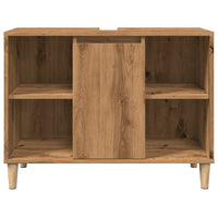 Thumbnail for Badschrank Braun Artisan-Eiche 80x33x60 cm Holzwerkstoff