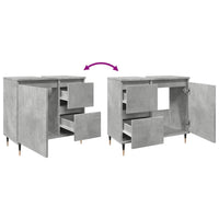 Thumbnail for Badschrank Betongrau 65x33x60 cm Holzwerkstoff