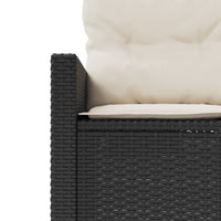 Thumbnail for Gartensofa mit Tisch und Kissen Halbrund Schwarz Poly-Rattan