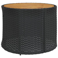 Thumbnail for Gartensofa mit Tisch und Kissen Halbrund Schwarz Poly-Rattan