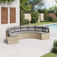 Thumbnail for Gartensofa mit Kissen Halbrund Beige Poly-Rattan