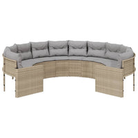 Thumbnail for Gartensofa mit Kissen Rund Beige Poly-Rattan