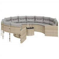 Thumbnail for Gartensofa mit Tisch und Kissen Rund Beige Poly-Rattan