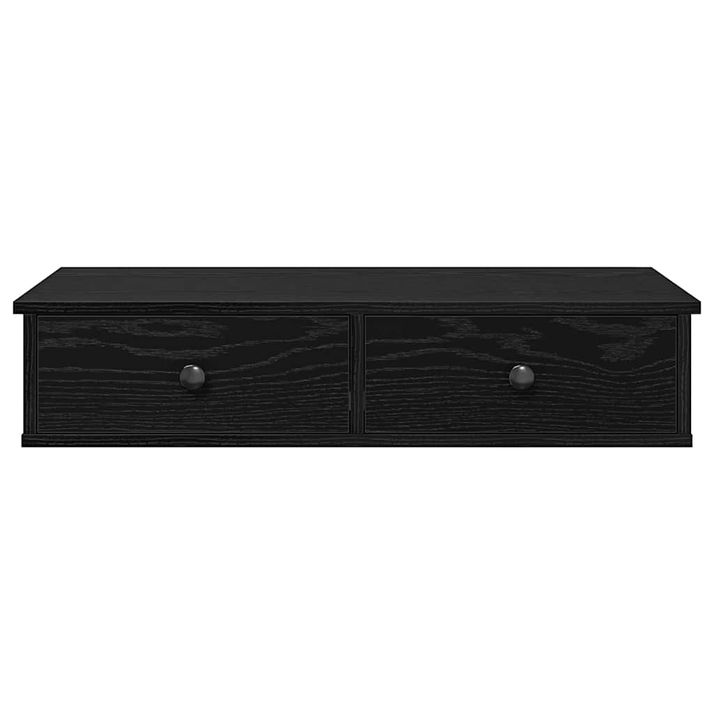 Wandregal mit Schubladen Schwarz 80x31x17 cm Holzwerkstoff