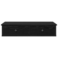 Thumbnail for Wandregal mit Schubladen Schwarz 80x31x17 cm Holzwerkstoff