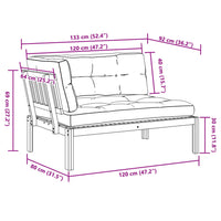 Thumbnail for Garten-Ecksofa aus Paletten mit Kissen Massivholz Akazie