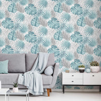 Thumbnail for DUTCH WALLCOVERINGS Tapete Fensterblatt-Motiv Blau