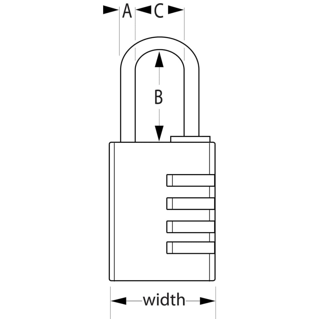 Master Lock Kombinations-Vorhängeschloss Aluminium Schwarz 40 mm 7640EURDBLKLH