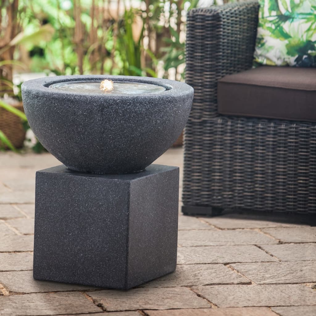 HEISSNER Terrassenbrunnen-Sockel Würfel 31 x 31 x 31 cm Schwarz