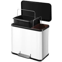 Thumbnail for Hailo Tretmülleimer Oko Duo Plus Größe L 17L + 9L Weiß 0630-230