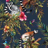Thumbnail for DUTCH WALLCOVERINGS Tapete Lemur Benzin Blau