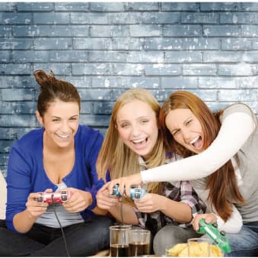 Urban Friends & Coffee Tapete Mauerwerk Blau und Weiß