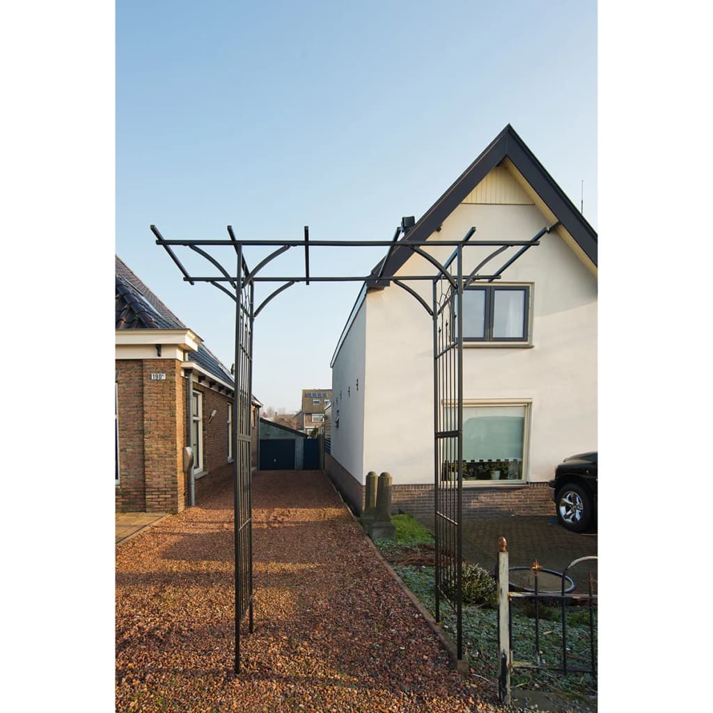 Nature Gartenbogen Metall 114x66x232 cm Schwarz