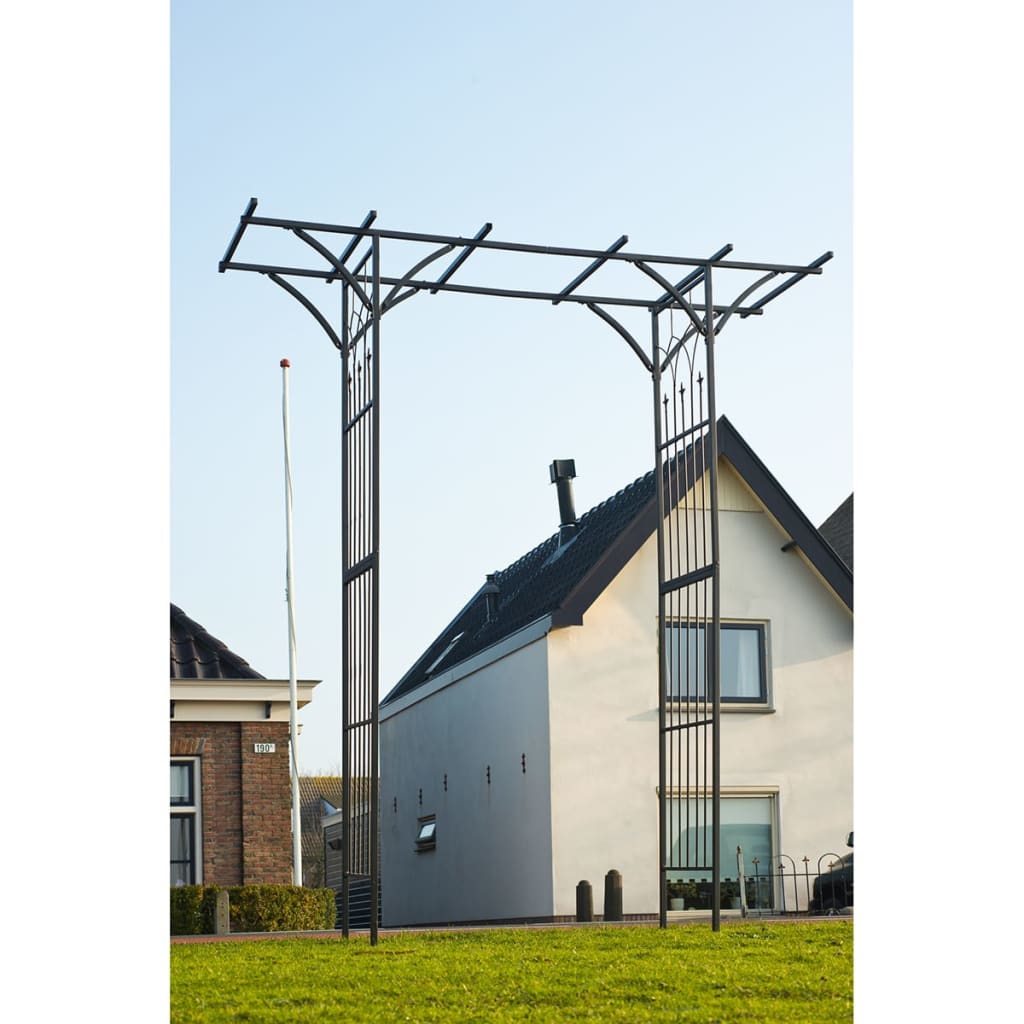 Nature Gartenbogen Metall 114x66x232 cm Schwarz
