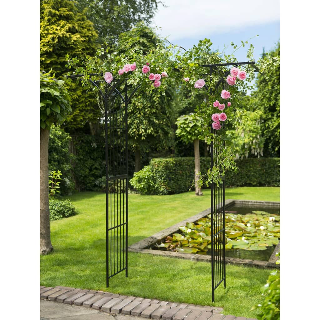 Nature Gartenbogen Metall 114x66x232 cm Schwarz