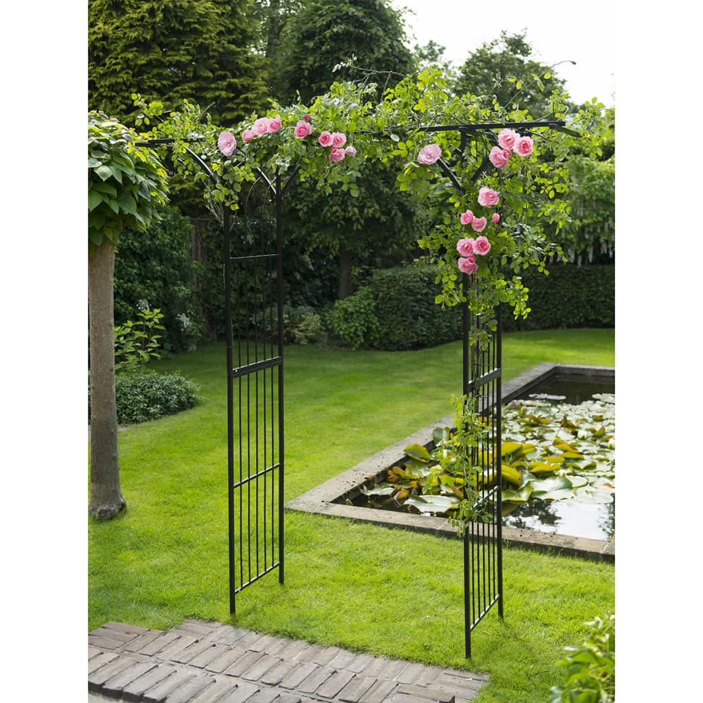 Nature Gartenbogen Metall 114x66x232 cm Schwarz
