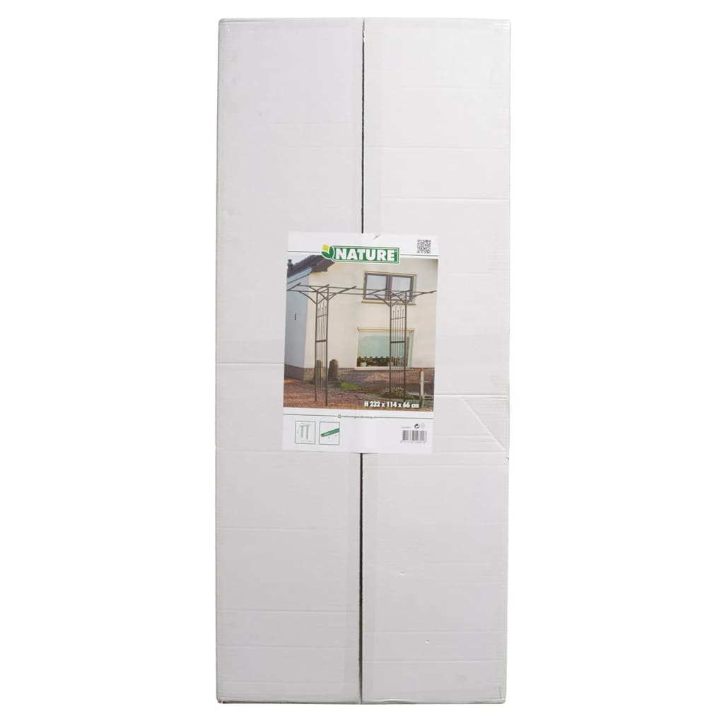 Nature Gartenbogen Metall 114x66x232 cm Schwarz