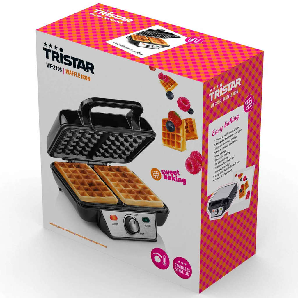 Tristar Waffeleisen WF-2195 Schwarz 1000 W 2 Waffeln
