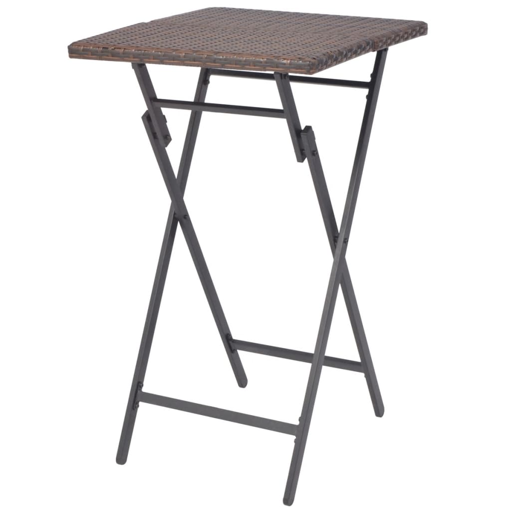 5-tlg. Garten-Essgruppe Klappbar Stahl Poly Rattan Braun