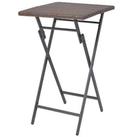Thumbnail for 5-tlg. Garten-Essgruppe Klappbar Stahl Poly Rattan Braun