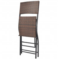 Thumbnail for 5-tlg. Garten-Essgruppe Klappbar Stahl Poly Rattan Braun
