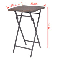 Thumbnail for 5-tlg. Garten-Essgruppe Klappbar Stahl Poly Rattan Braun